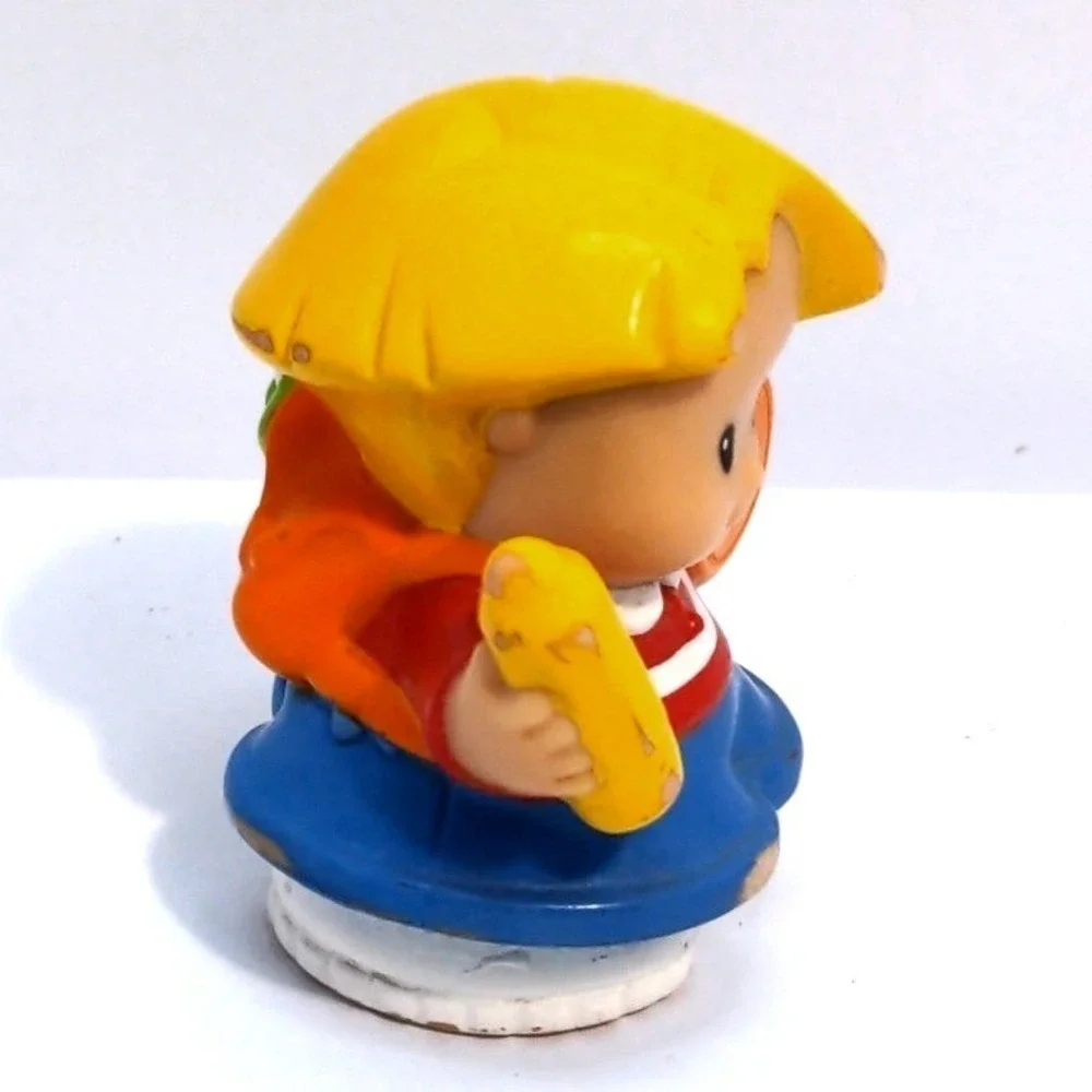Fisher-Price Little People Eddie School Boy Yellow Pencil Number 5 Frog 2005 VTG